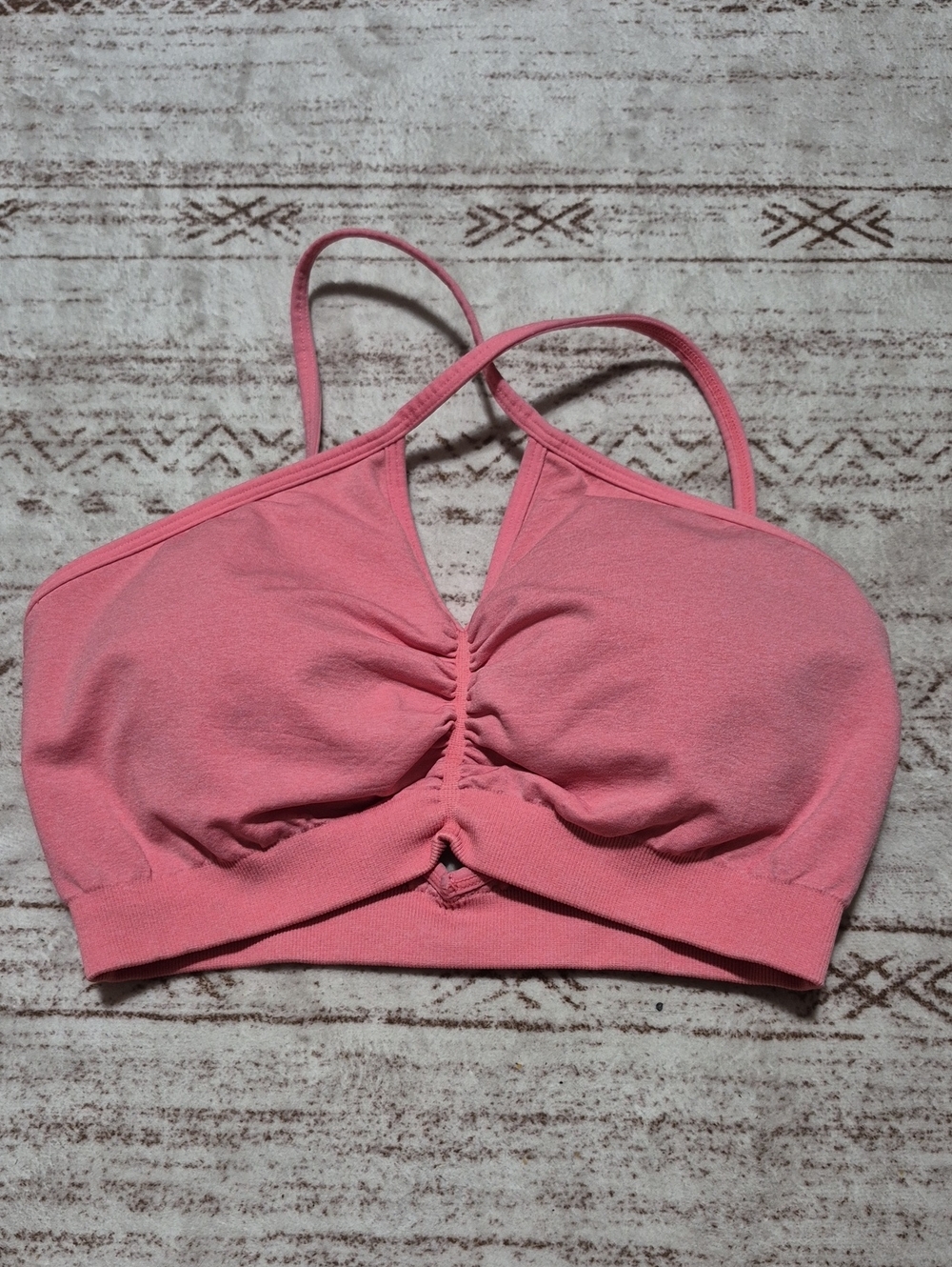 BuffBunny Pink Ruched Sports Bralette